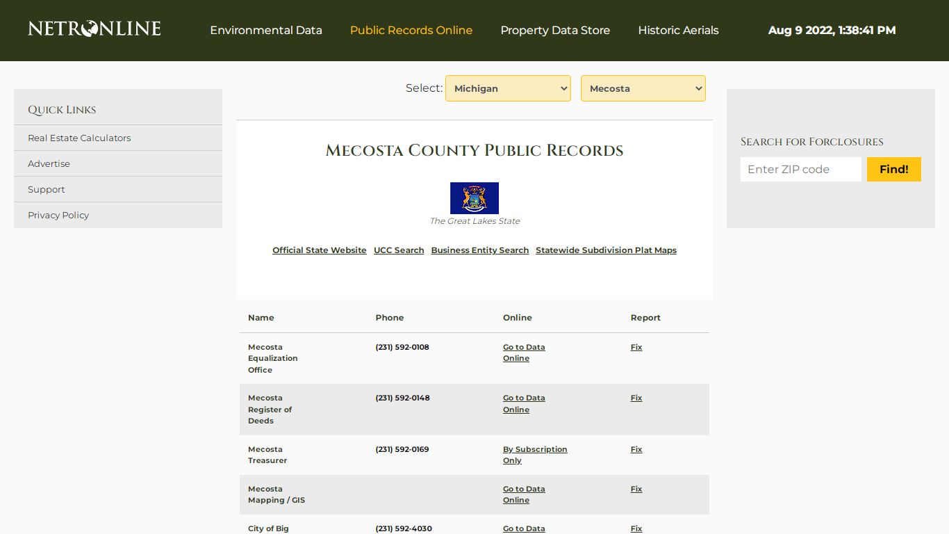 NETR Online • Mecosta • Mecosta Public Records, Search ...